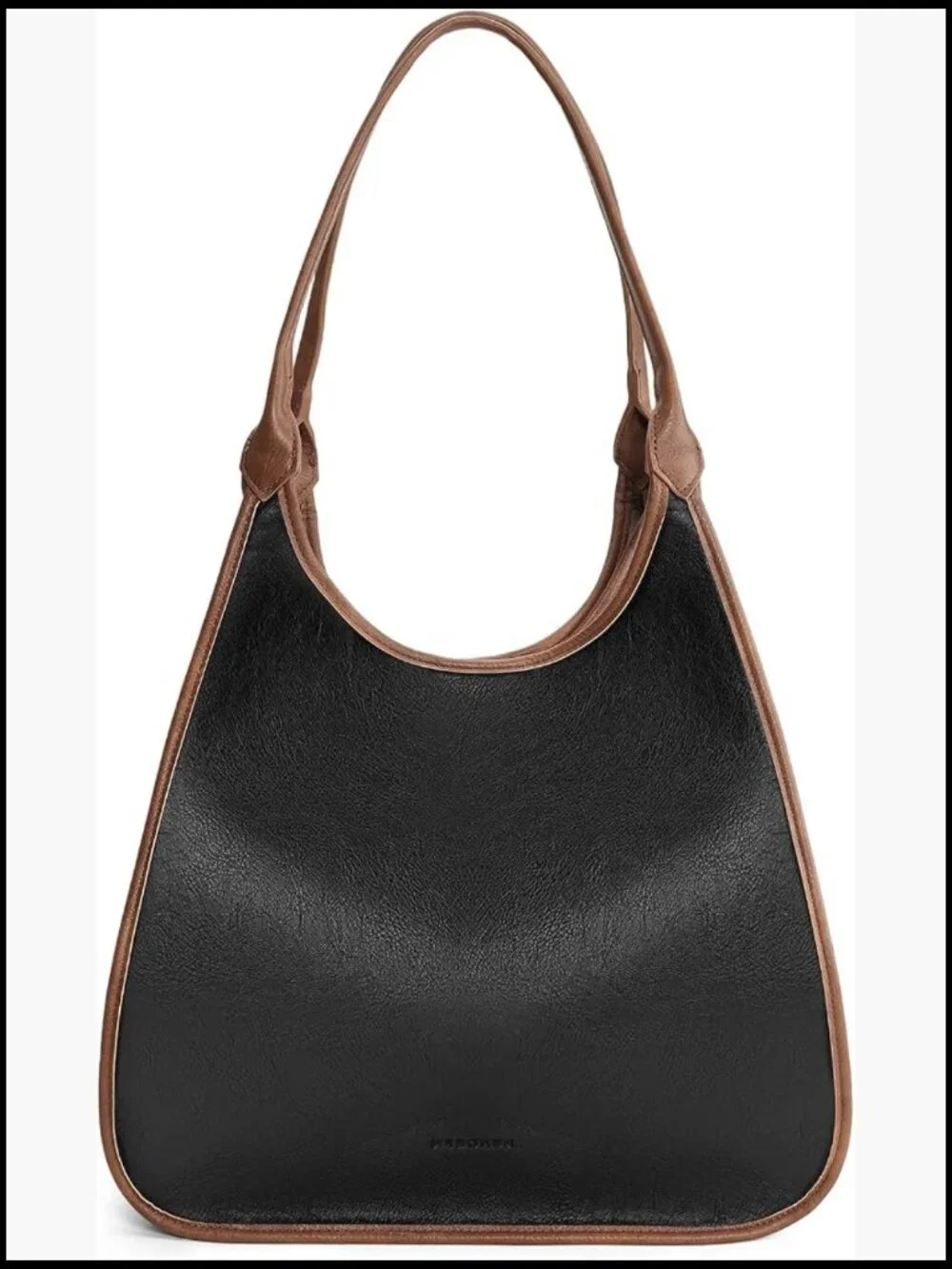 Vegan Leather Hobo Tote Bag Large Work Shoulder Purse with Zipper